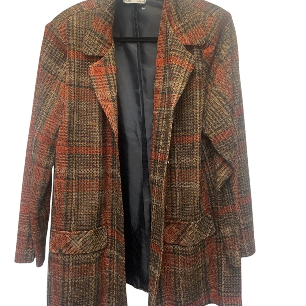 Plaid Women's Coat Lady Hazan SZ 16W